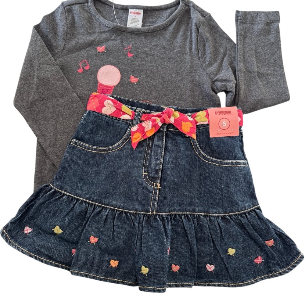 Gray and Denim Skort Set by Gymboree